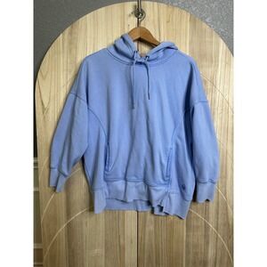 Free People Movement FP Movement Blue Oversized Fleece Hoodie Sweatshirt XS